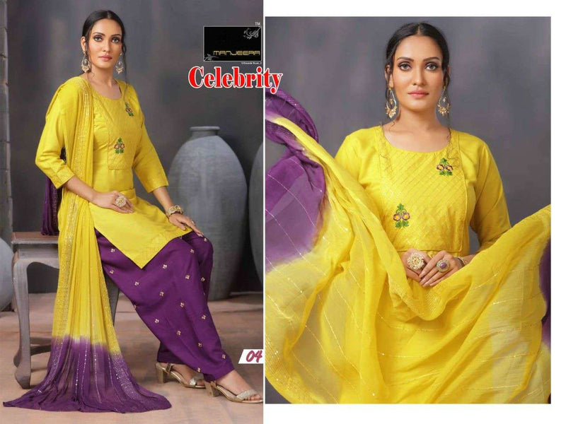 Manjeera Fashion Celebrity Rayon Sequence Work Kurti Collection