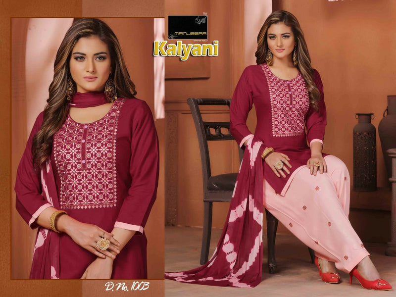 Manjeera Fashion Kalyani Rayon Work Casual Daily Wear Kurti