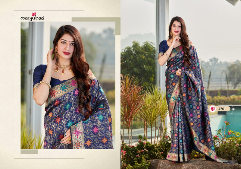Manjubaa Mohini Silk Series 4701 Partywear Designer Silk Sarees Collection