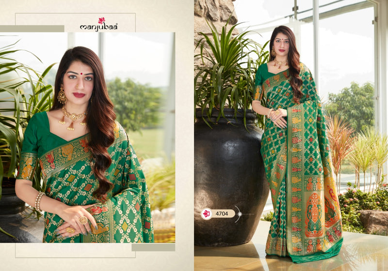 Manjubaa Mohini Silk Series 4704 Partywear Designer Silk Sarees Collection