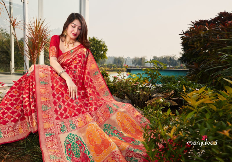 Manjubaa Mohini Silk Series 4701 To 4706 Partywear Designer Silk Sarees Collection