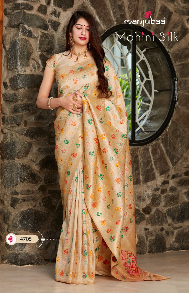 Manjubaa Mohini Silk Series 4705 Designer Partywear Silk Saree Collection