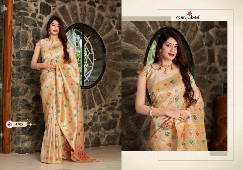 Manjubaa Mohini Silk Series 4705 Designer Partywear Silk Saree Collection