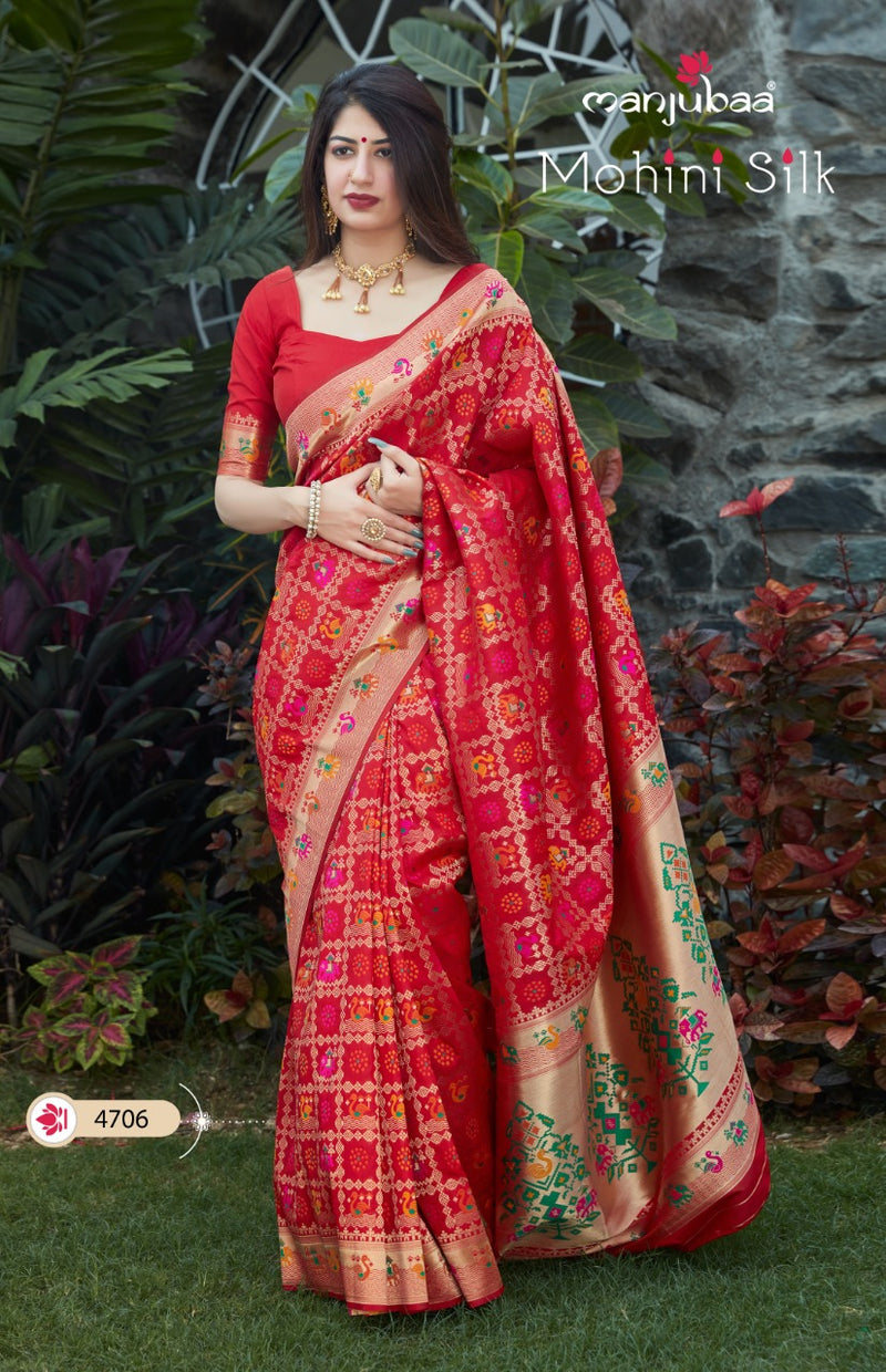 Manjubaa Mohini Silk Series 4706 Designer Partywear Silk Sarees Collection