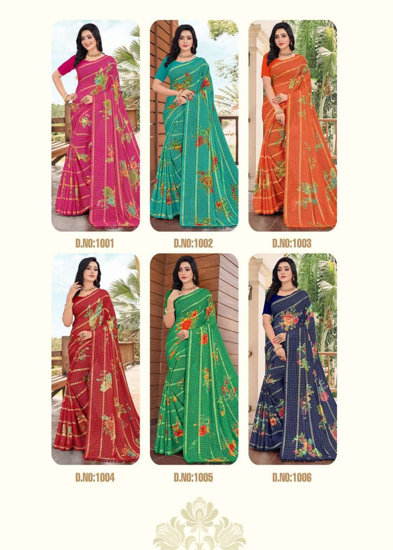 Mansarover Fashion Launch By Mohana Chiffon Printed Casual Wear Fancy Sarees With Blouse