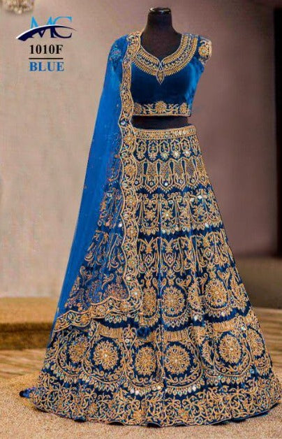 MC 1010 Velvet Heavy Embroidery Designer Wedding Wear Ghaghra Choli  Single Collection