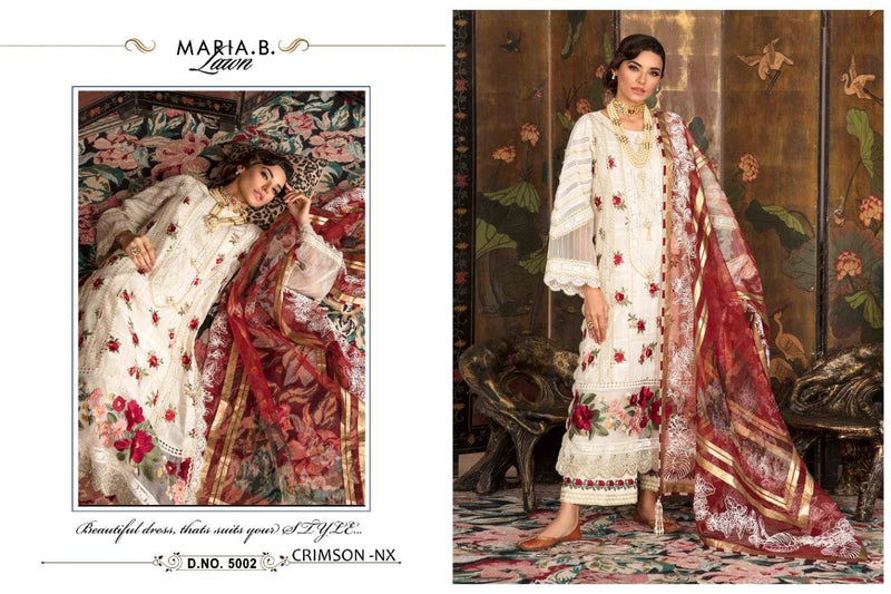 Maria B Lawn Crimson Nx Cambric Cotton With Embroidery Patch Designer New Collection Salwar Kameez