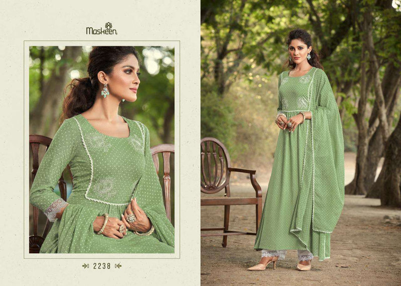 Maskeen Zeenat Pure Rayon Embroidery Kurti With Plazzo Dupatta