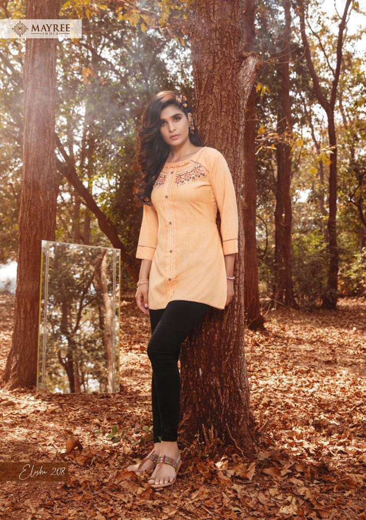 Mayree India Elisha Vol 2 Rayon Slub With Embroidery Thread Work Exclusive Fancy Wear Readymade Kurtis