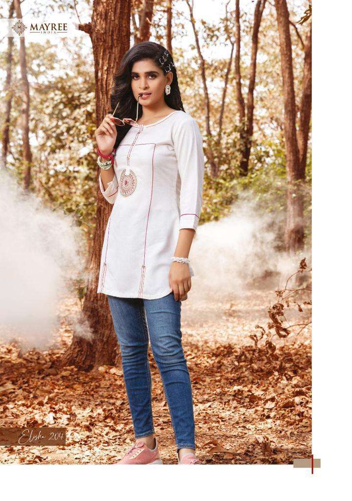 Mayree India Elisha Vol 2 Rayon Slub With Embroidery Thread Work Exclusive Fancy Wear Readymade Kurtis