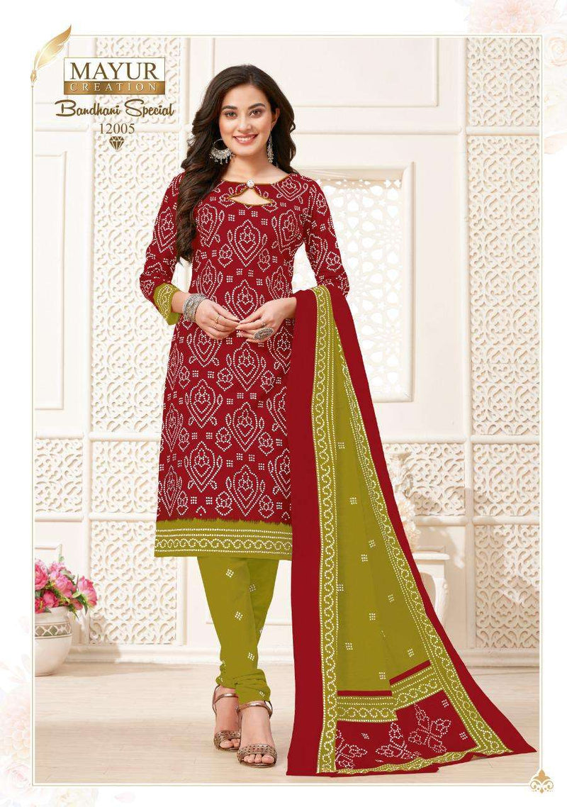 Mayur Creation Launch Bandhani Special Vol 12 Cotton Beautiful Designs Printed Regular Wear Salwar Suits