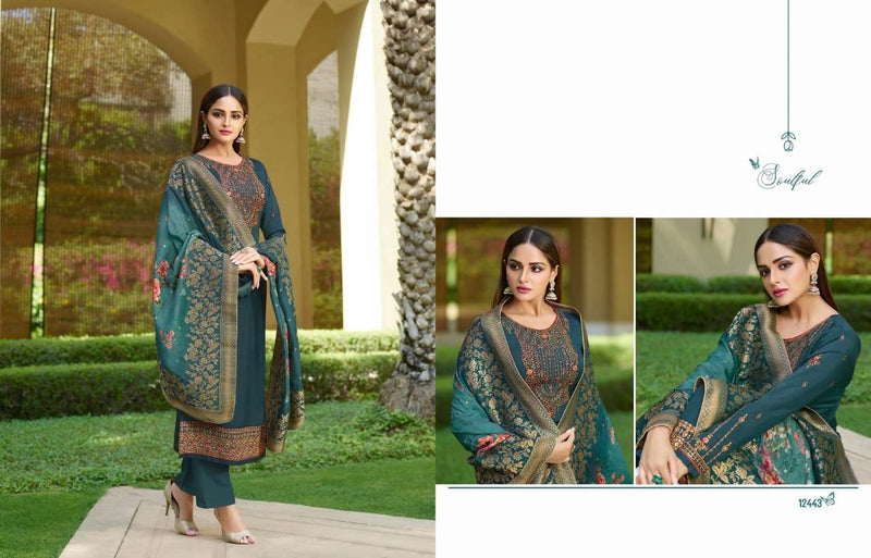 Meera Trendz Zisa Resham Tusser Satin With Embroidery Work Partywear Salwar Kameez