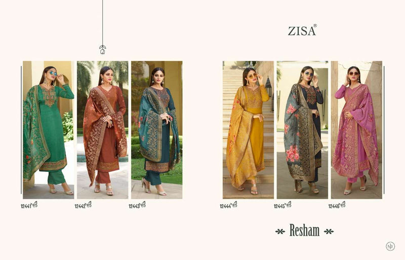 Meera Trendz Zisa Resham Tusser Satin With Embroidery Work Partywear Salwar Kameez