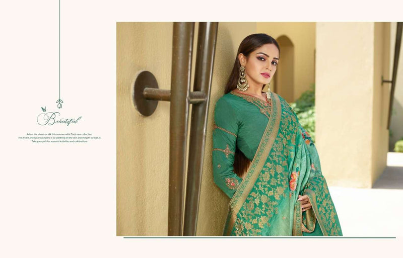 Meera Trendz Zisa Resham Tusser Satin With Embroidery Work Partywear Salwar Kameez