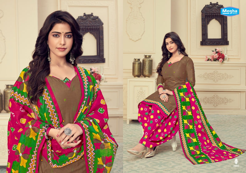 Megha Textile Rang Resham Vol 3 Pure Cotton Patiyala Style Dress Material