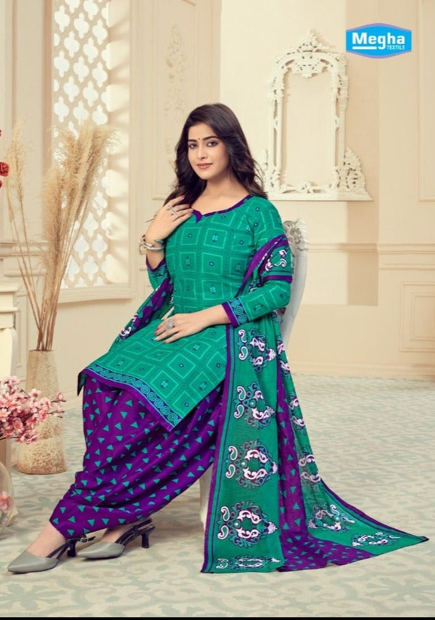 Megha Textile Rang Resham Vol 3 Pure Cotton Patiyala Style Dress Material