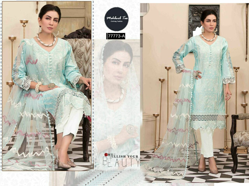 Mehboob Twinkle Vol 1 Cambric Cotton With Heavy Embroidery Work Suit
