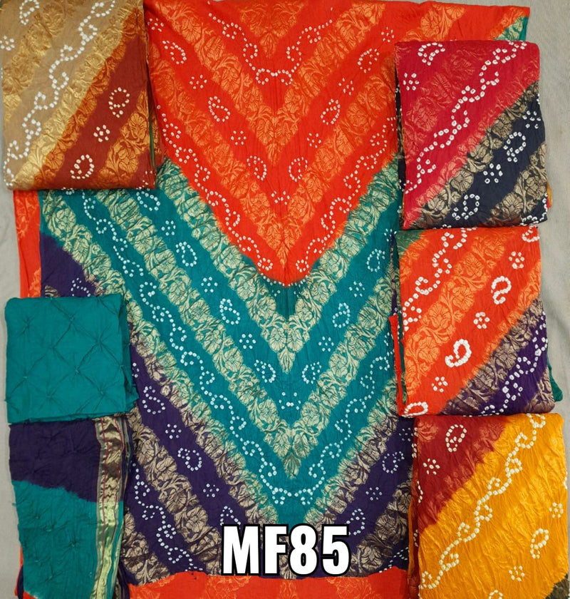 Mf 85 Bandhani Cotton Jacquard Exclusive Bandhani Printed Fancy Regular Wear Salwar Suits