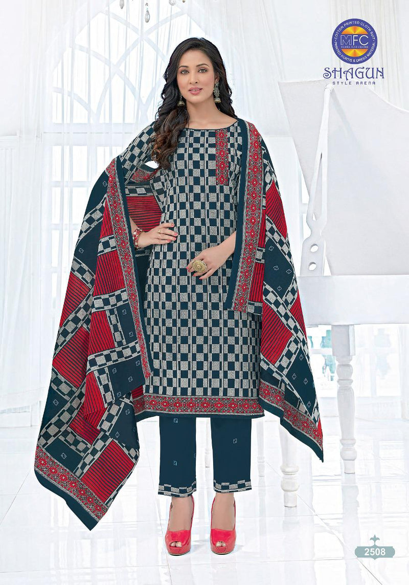 Mfc Presents Shagun Vol 25 Malai Cotton Designer Printed Fancy Churidar Style Regular Wear Salwar Suits