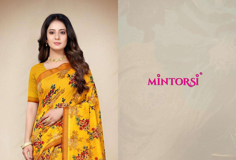 Mintorsi Seenia Cotton Vol 3 Cotton Silk With Zari Border Exclusive Designer Printed Fancy Saree