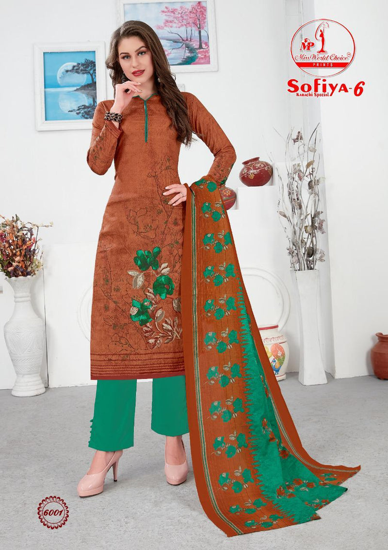 Miss World Sofia Karachi Vol 6 Cotton Designer Salwar Kameez