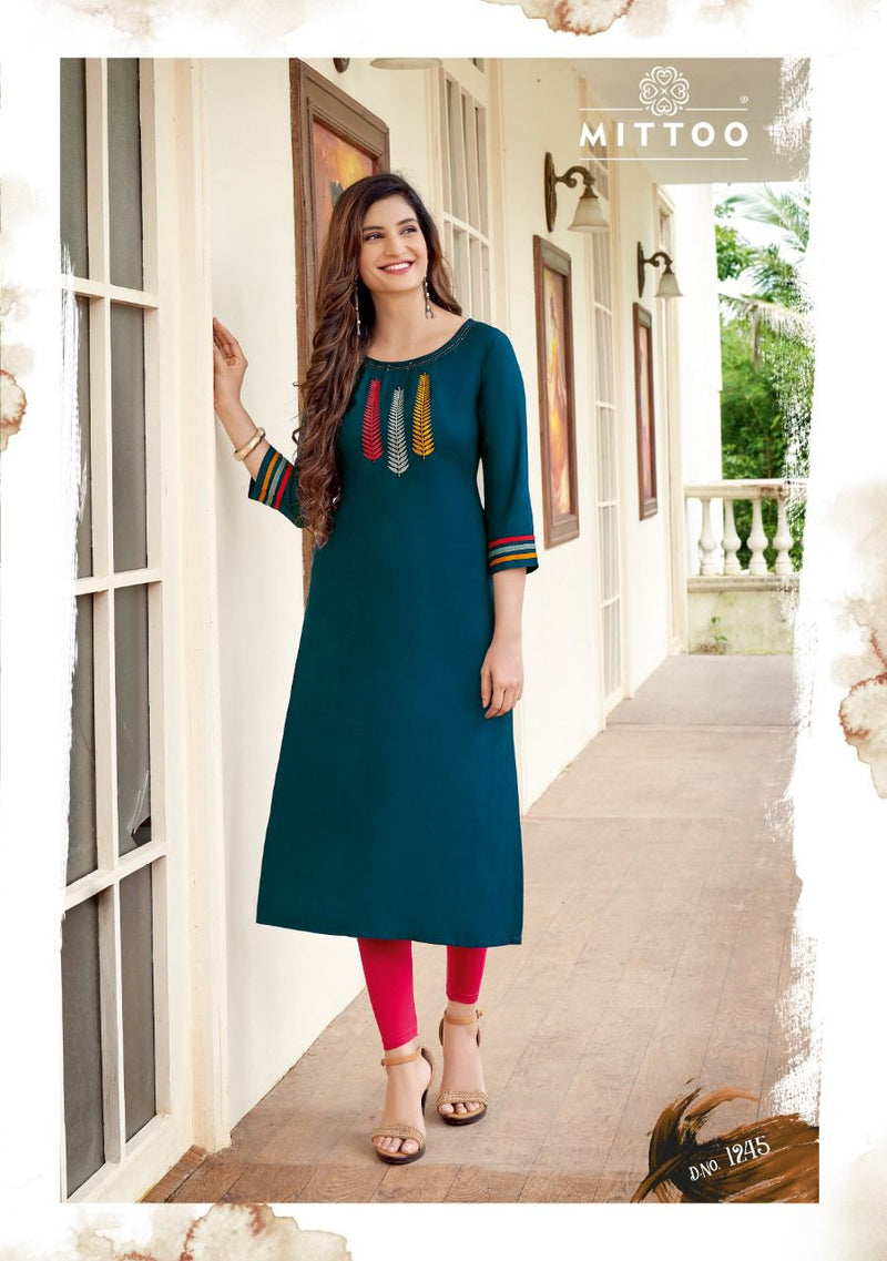 Mitto Fashion Palak Vol 28 Heavy Rayon Designer Kurti