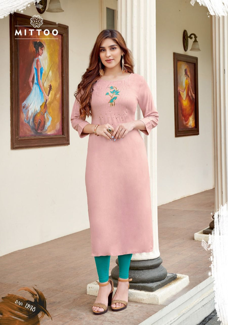 Mitto Fashion Palak Vol 28 Heavy Rayon Designer Kurti