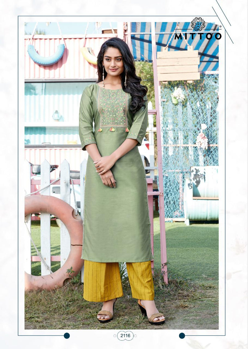 Mittoo Fashion Launch Panghat Vol 18 Banarsi Viscose Embroidery Handwork Regular Wear Readymade Kurtis
