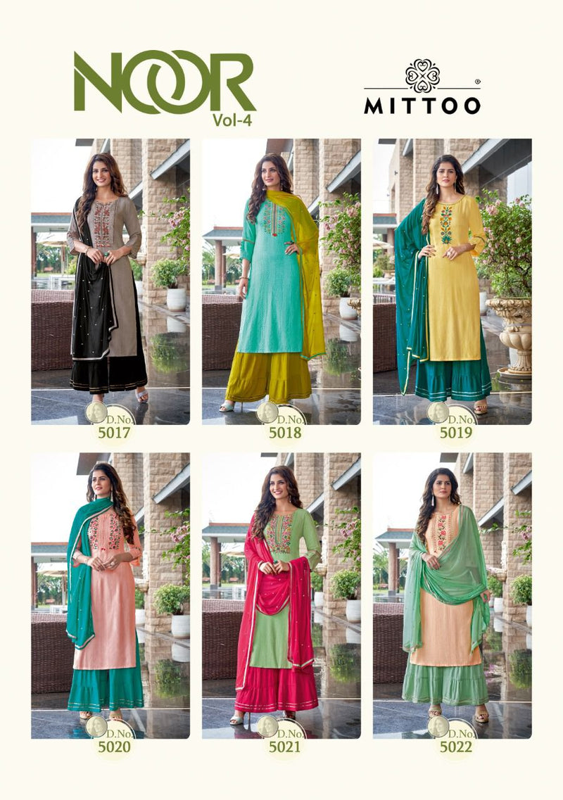 Mittoo Noor Vol 4 Viscose Weaving Pattern Stylish Designer Wear Kurti Collection