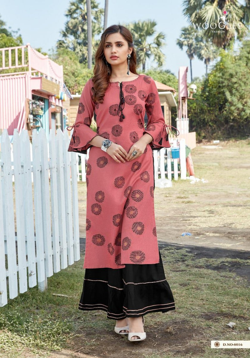 Mittoo Presents Rose Vol 3 Rayon Designer Fancy Printed Casual Wear Readymade Kurtis With Sharara