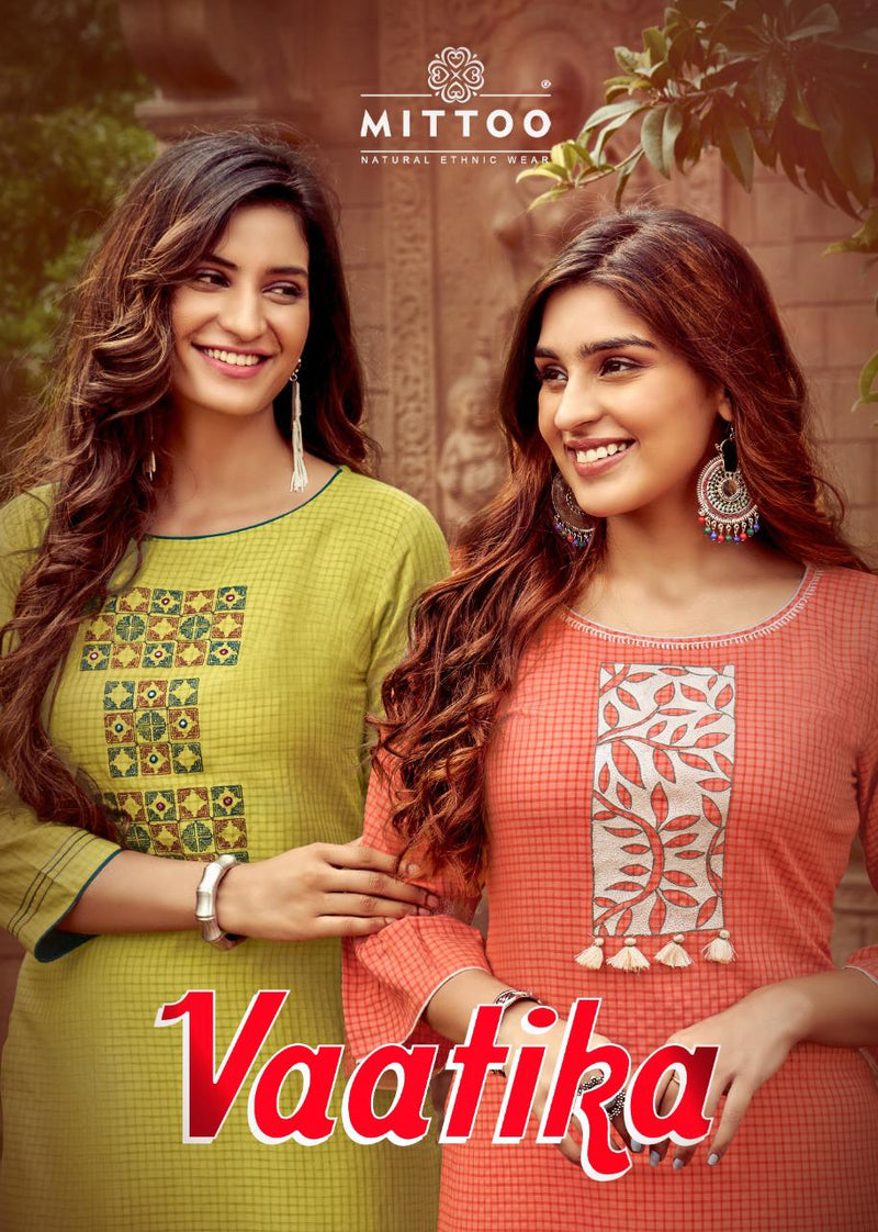 Mittoo Vatika Rayon Weaving Checks Casual Wear Kurti Collection