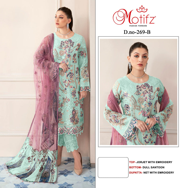 Motifz Dno 269 Georgette With Embrodered Work Pakistani Suit