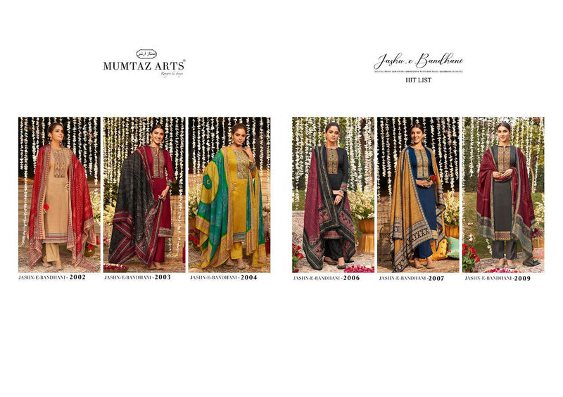 Mumtaz Arts Jashn E Bandhani Hit List Pure Jam Satin Digital Print Embroidery Work Salwar Kameez