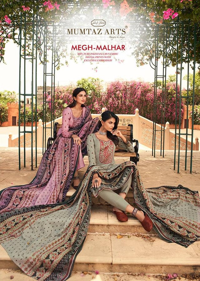 Mumtaz Arts Megh Malhar Pure Lawn Cotton Digital Print Heavy Embroidery Work Salwar Kameez