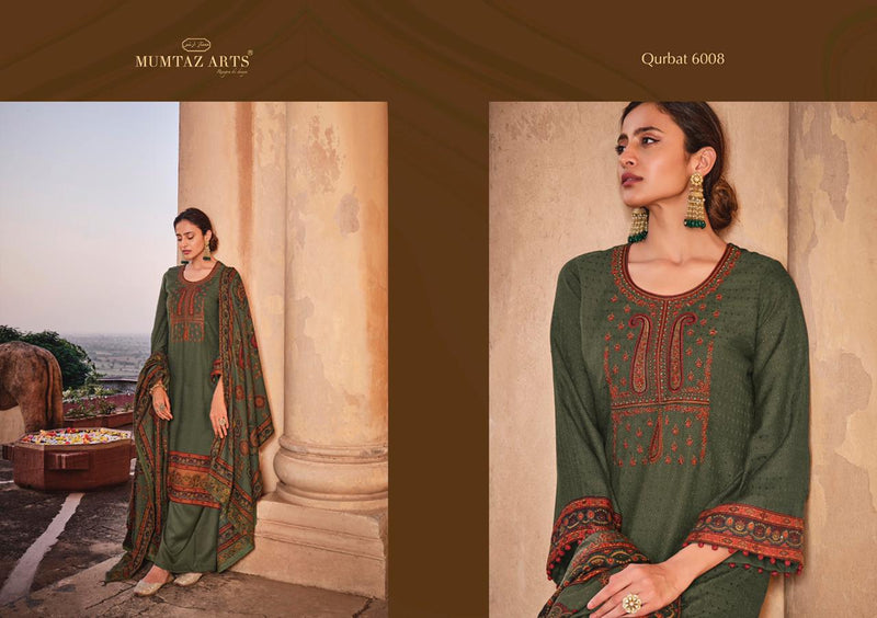 Mumtaz Arts Qurbat Pure Pashmina Neck Embroidered Designer Wear Salwar Kameez