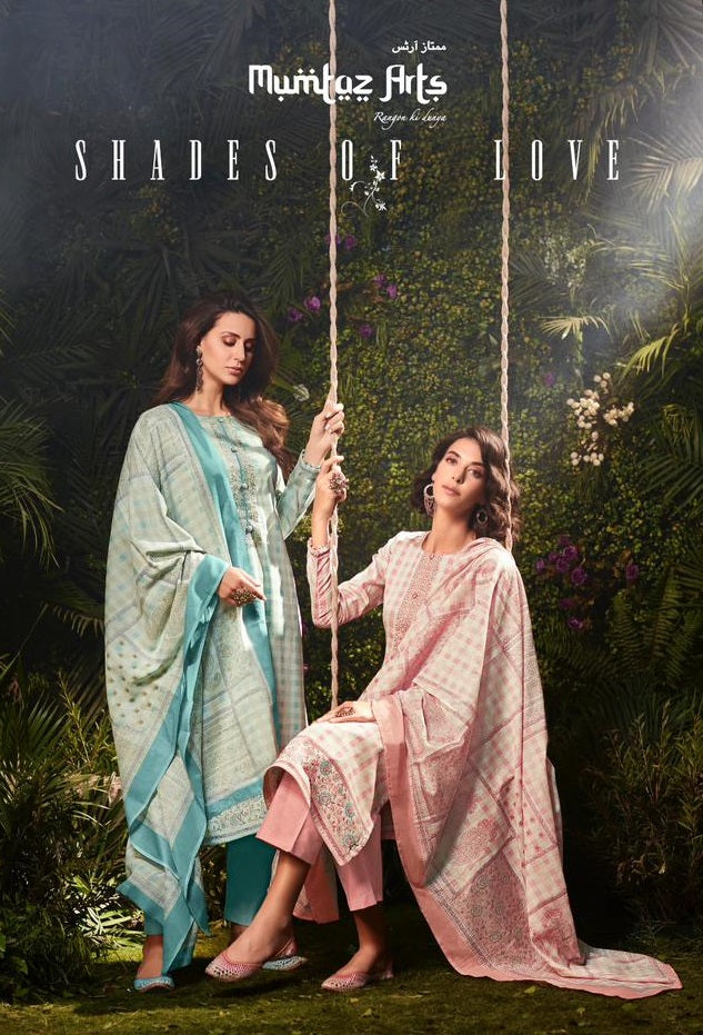 Mumtaz Arts Shades Of Love Pure Viscose Jam Satin With Heavy Embroidery Work Salwar Suit