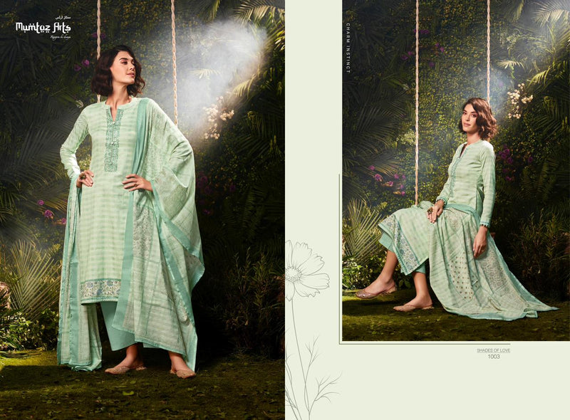 Mumtaz Arts Shades Of Love Pure Viscose Jam Satin With Heavy Embroidery Work Salwar Suit