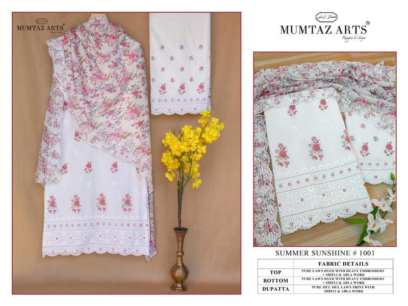 Mumtaz Arts Summer Shine Vol 1 Pure Lawn Embroidery Shifli Work Salwar Kameez
