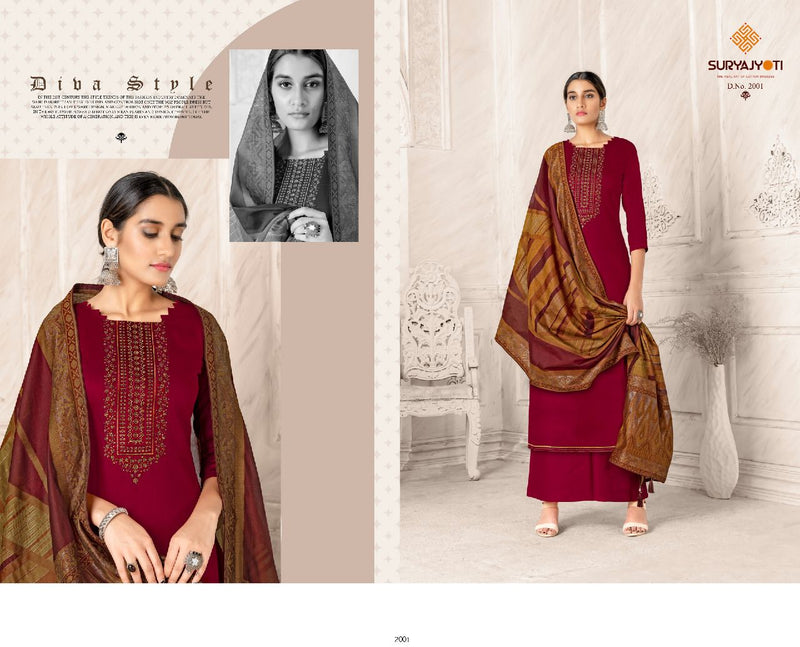 Surya Jyoti Naadirah Vol 2 Jam Satin With Fancy Embroidery Work Stylish Designer Casual Wear Salwar Kameez