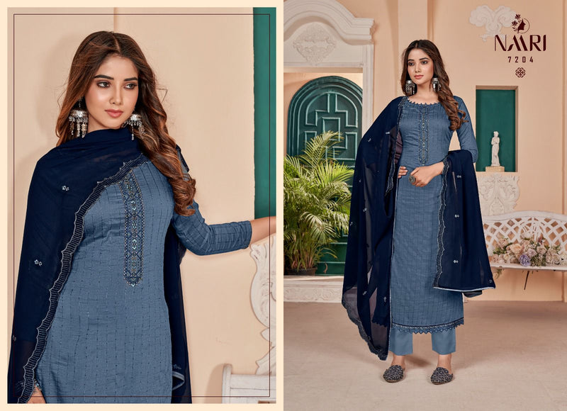 Naari Fenny Vol 3 Heavy Silk Weaving Pattern Lining Sequence Embroidery Work Fancy Designer Salwar Suit