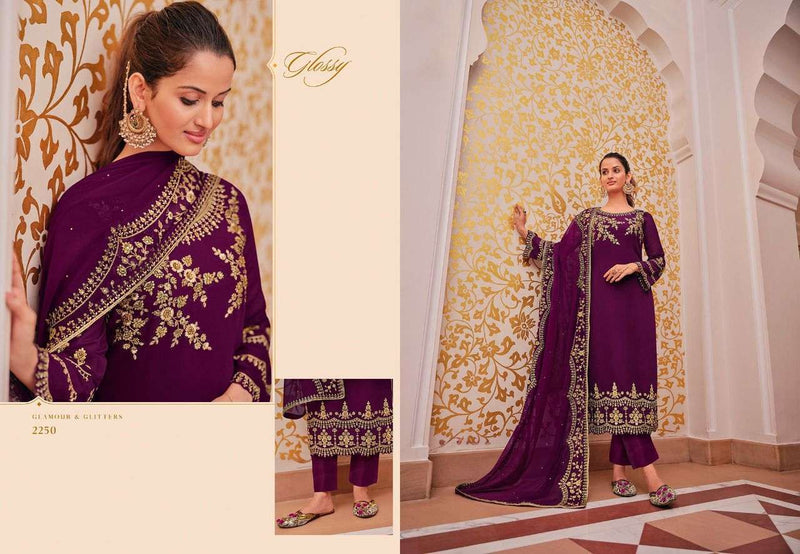 Glossy Naaz Georgette Designer Heavy Pakistani Style Party Wear Embroidered Salwar Suits