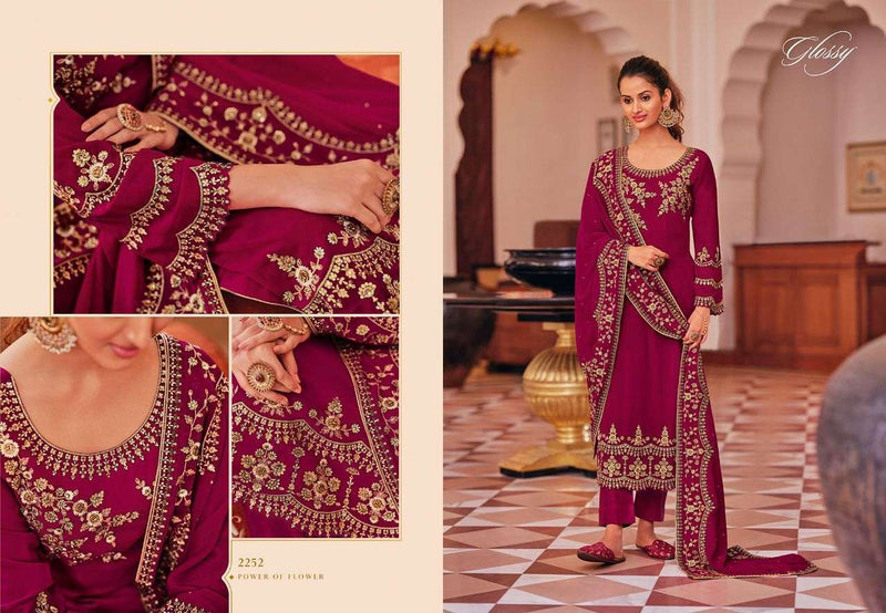 Glossy Naaz Georgette Designer Heavy Pakistani Style Party Wear Embroidered Salwar Suits