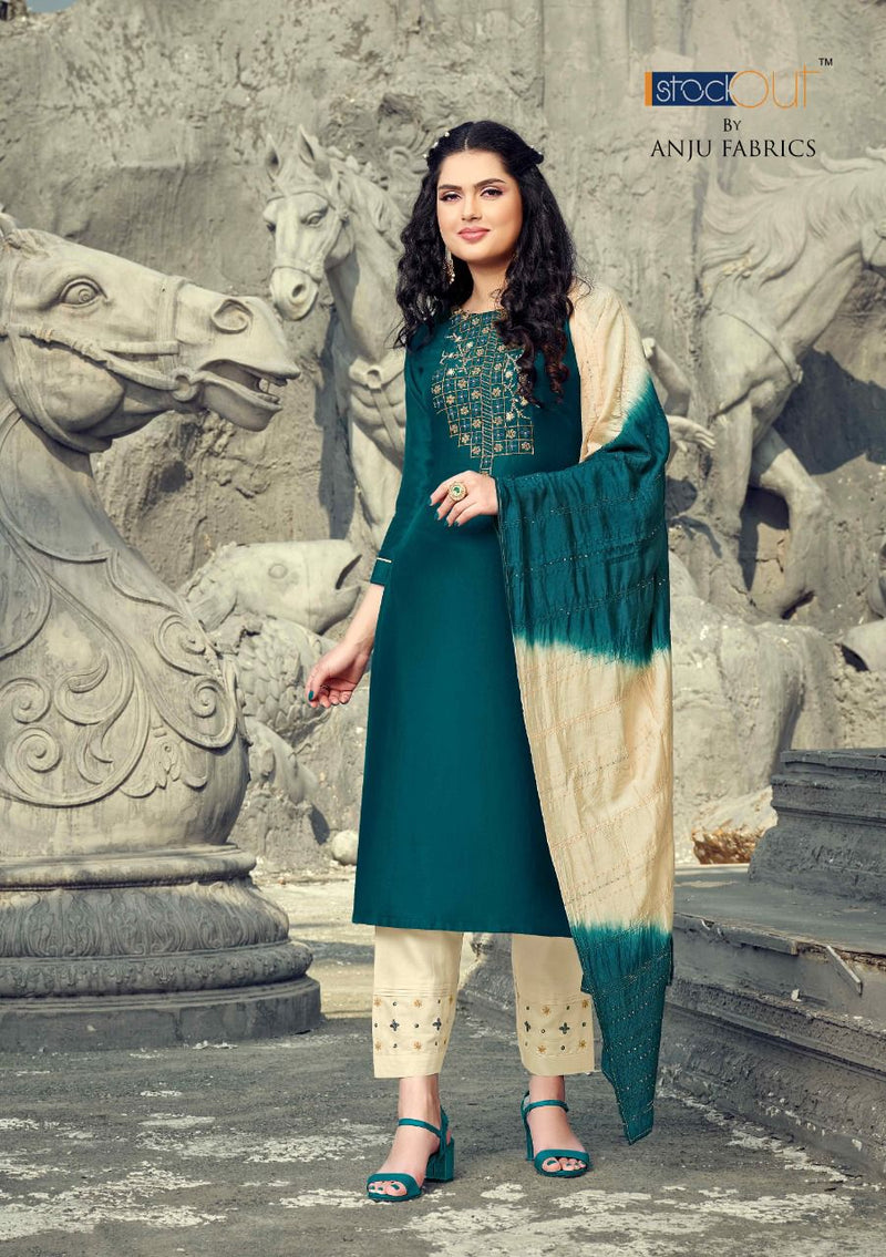 Anju Fabrics Nakhrali Vol 2 Bamber Silk Fancy Festive Wear Kurtis With Bottom