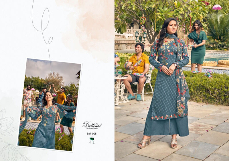 Belliza Designer Studio Namya Jam Cotton Printed Party Wear Salwar Kameez