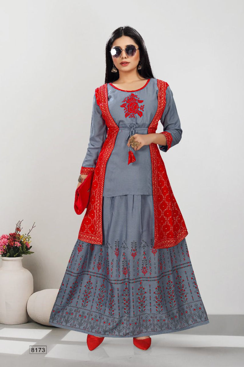 Beauty Queen Nargis Vol 1 Rayon Fancy Skirt Jacket Style Kurtis