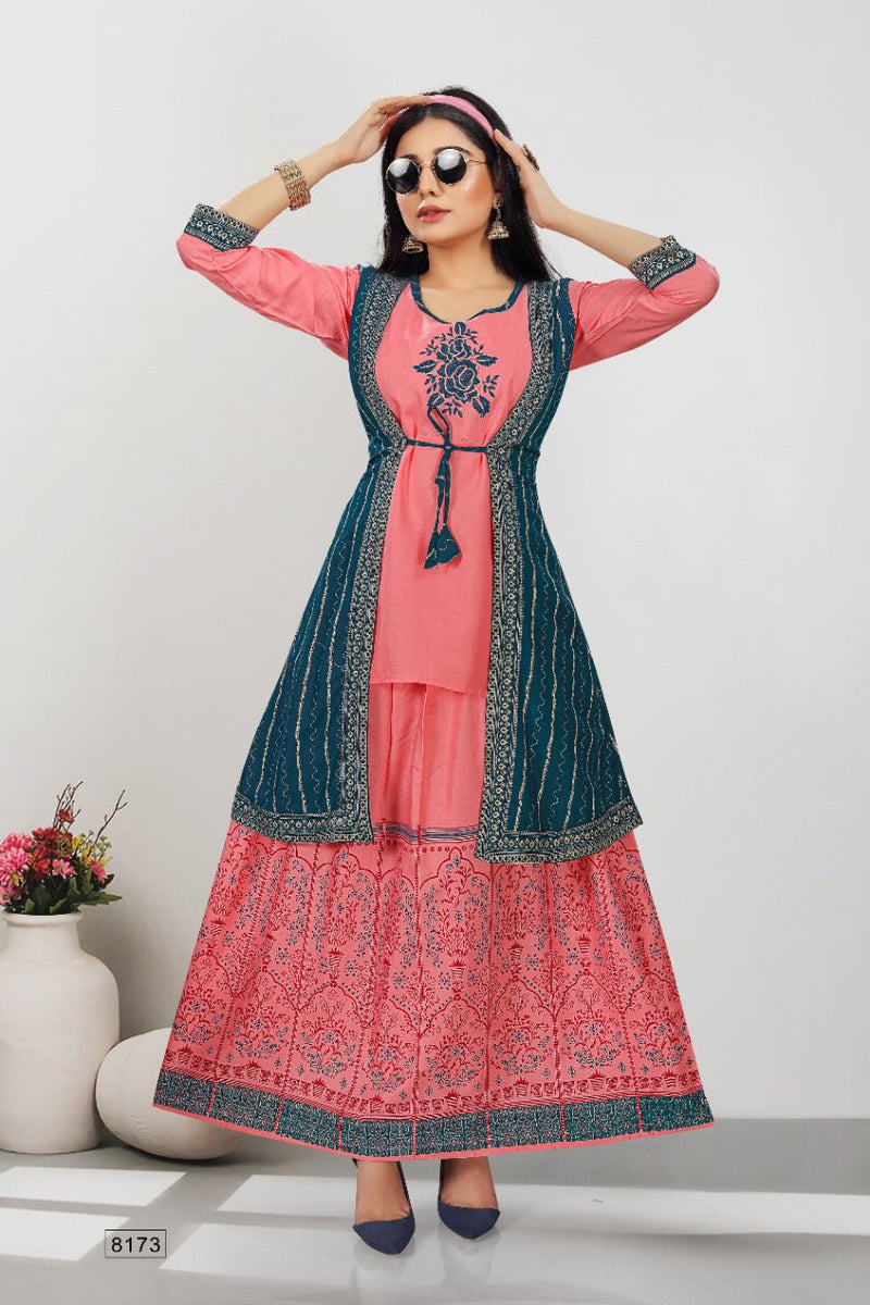 Beauty Queen Nargis Vol 1 Rayon Fancy Skirt Jacket Style Kurtis