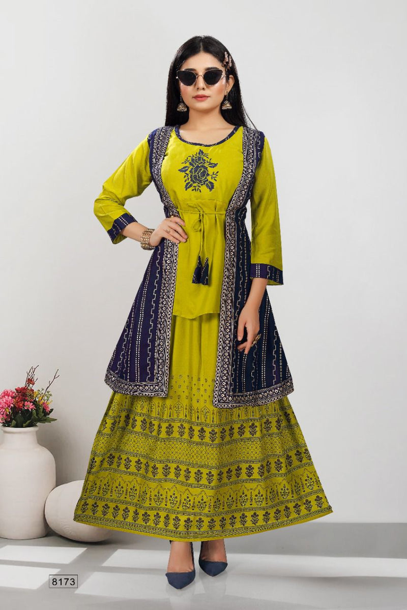 Beauty Queen Nargis Vol 1 Rayon Fancy Skirt Jacket Style Kurtis