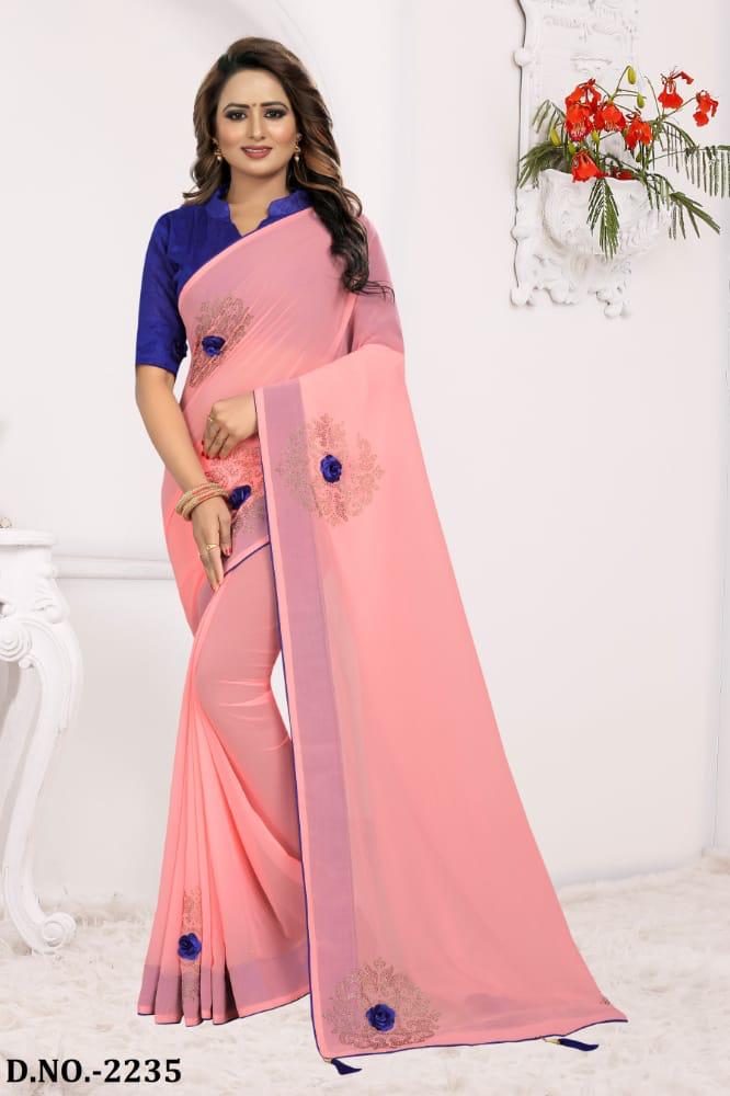 Nari Fashion Royal Rose Wear Saree In  Fancy