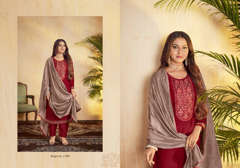 Panch Ratna Dno 11981 To 11985 Silk With Embroidery Party Wear Stylish Designer Salwar Suit