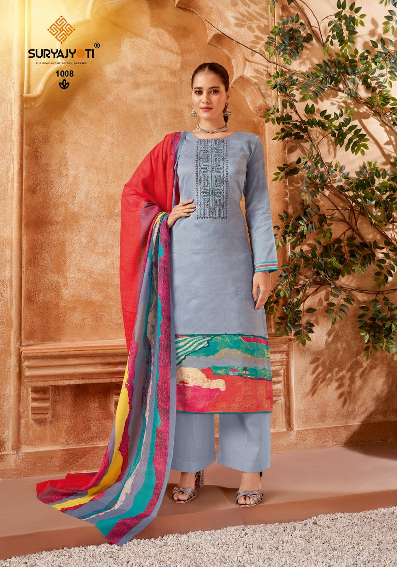 Surya Jyoti Nasreen Vol 1 Jam Satin With Printed Work Stylish Designer Party Wear Salwar Suit